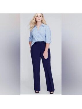 LANE BRYANT Ponte Navy Blue Classic Trousers Pants Size 18/20 NEW NWT